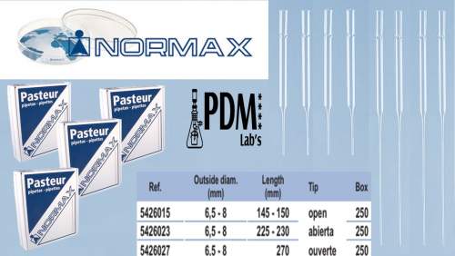 NORMAX-Pipeta Pasteur de vidrio.
